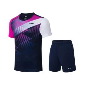 Комплект чоловічий шорти з футболкою (синій/рожевий)